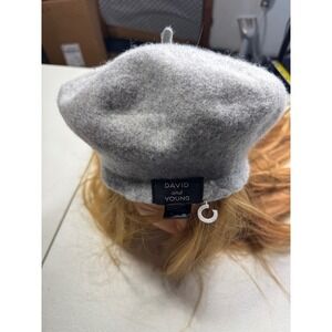 David and Young Wool Beret Hat Womens Gray Classic‎ French Style